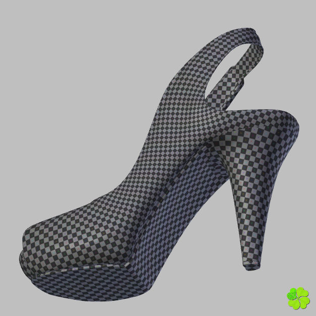 Silver heeled shoes low poly Low-poly 3D model_52