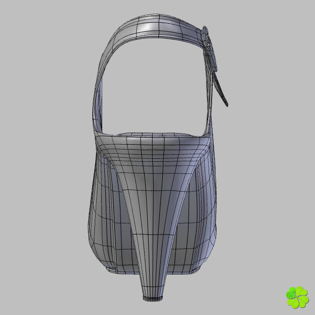 Silver heeled shoes low poly Low-poly 3D model_35