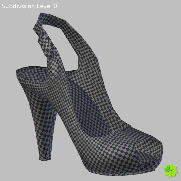 Silver heeled shoes low poly Low-poly 3D model_51