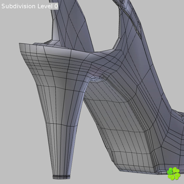 Silver heeled shoes low poly Low-poly 3D model_46