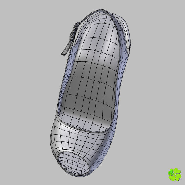 Silver heeled shoes low poly Low-poly 3D model_39