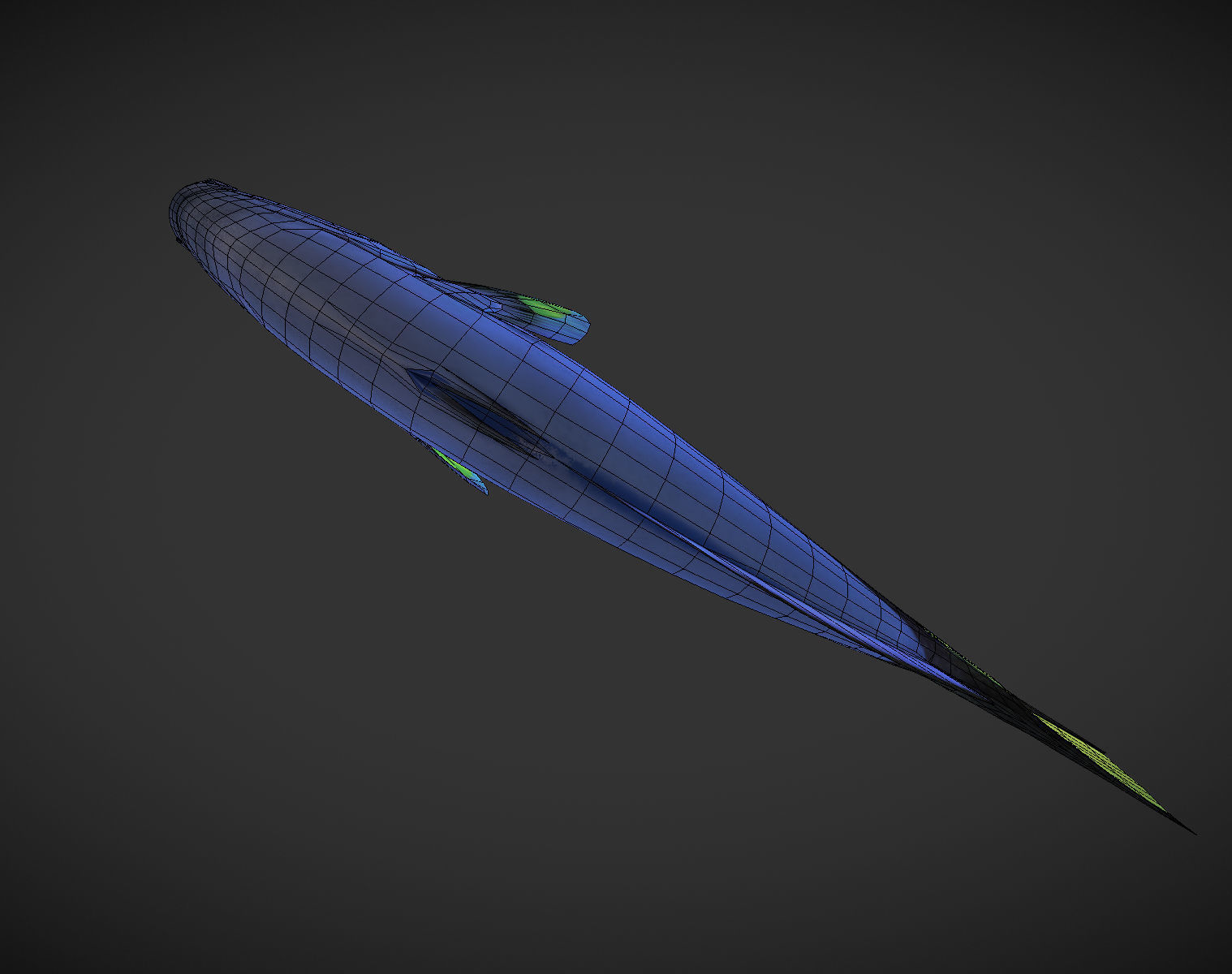 Fish Paracanthurus hepatus 1 Low-poly 3D model_5