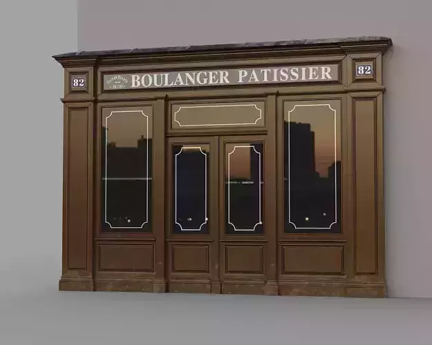 French shop  Low-poly 3D model