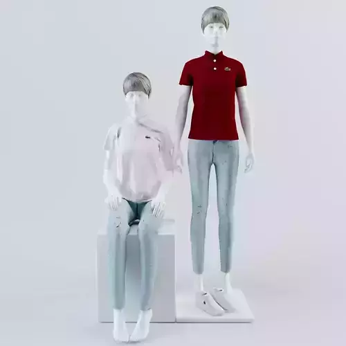 Lacoste mannequin woman pose1 3D model