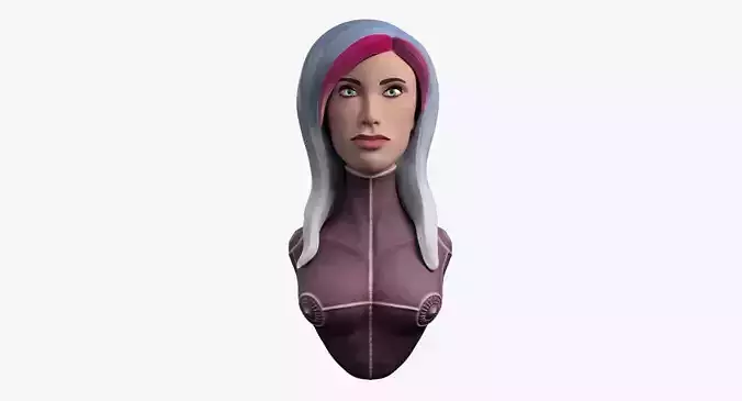 Sci-fi Bust Female Low-poly 3D model