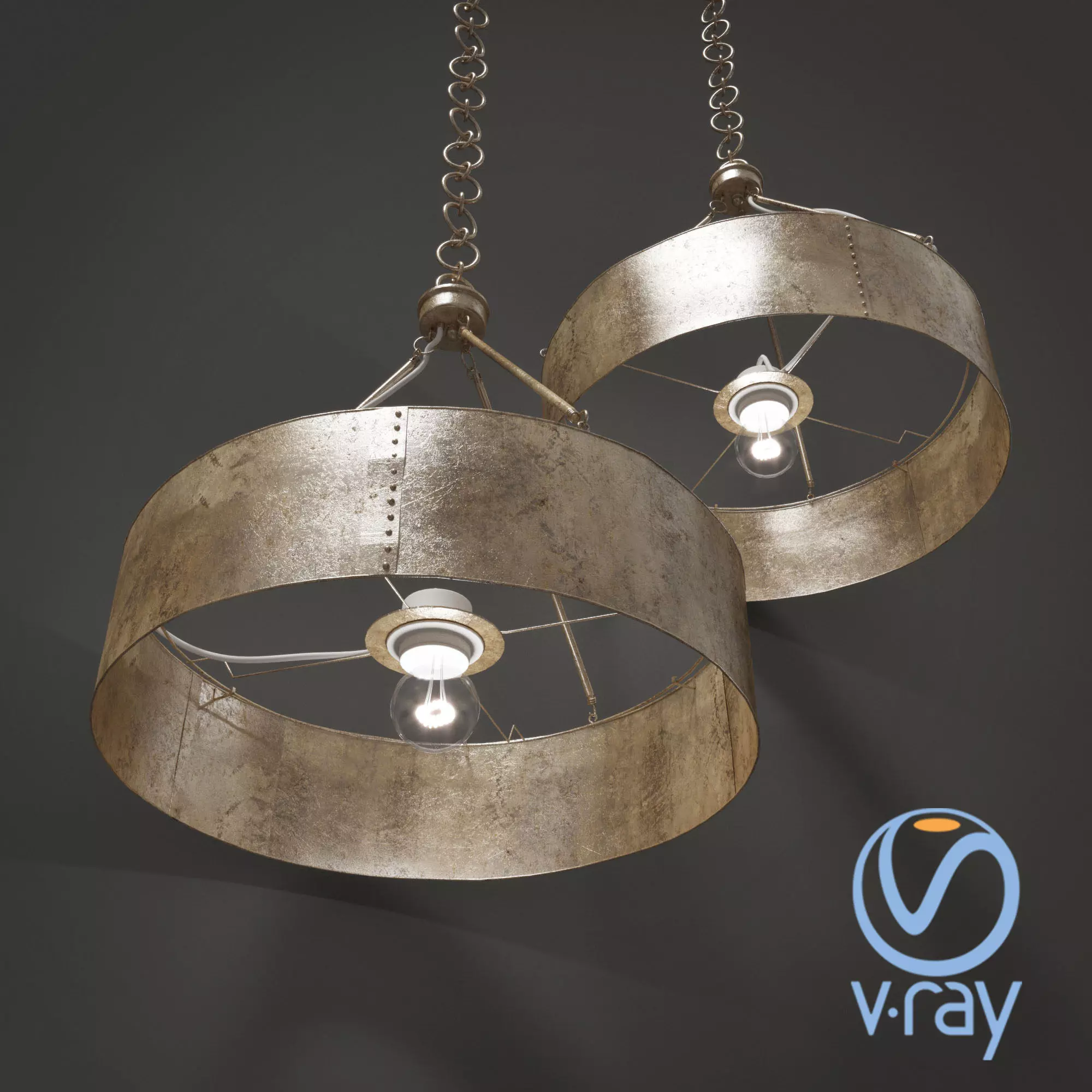 Old metal lamp 3D model