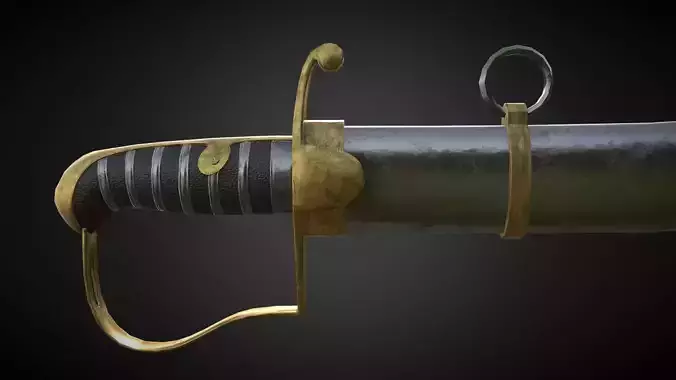 Hussar sabre Low-poly 3D model