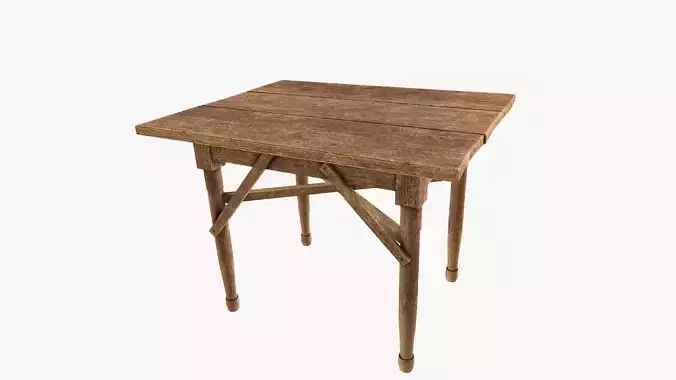  Wooden table Low-poly 3D model