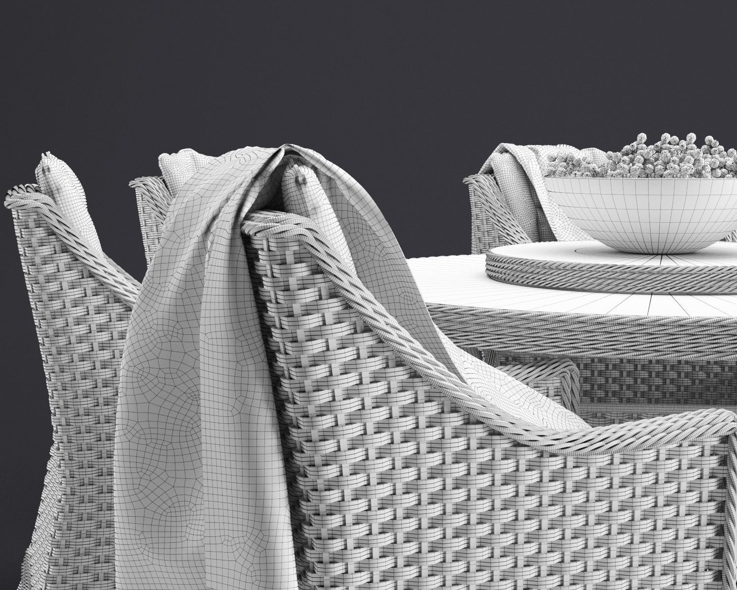 Comfort Outdoor Furnitures Set 3D model_7