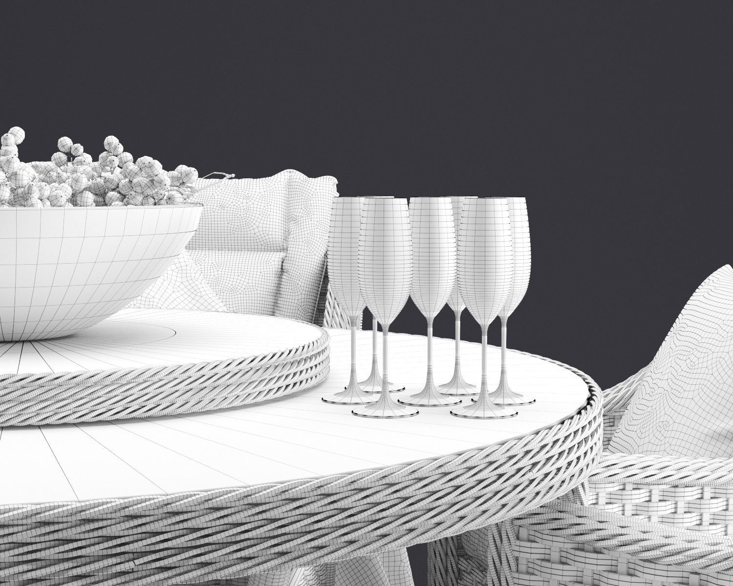 Comfort Outdoor Furnitures Set 3D model_8