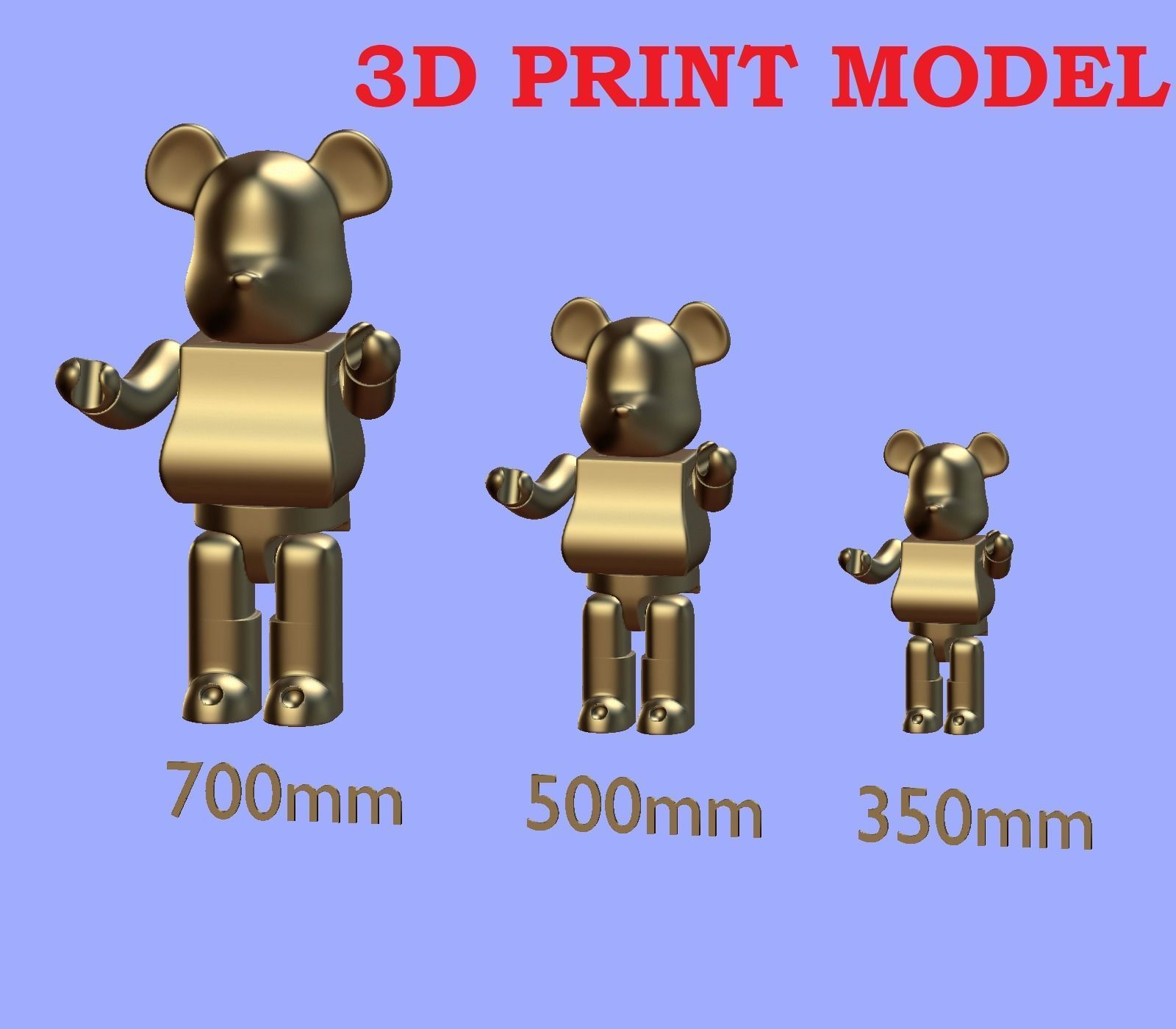 Bearbrick for 3D print 3D print model_0
