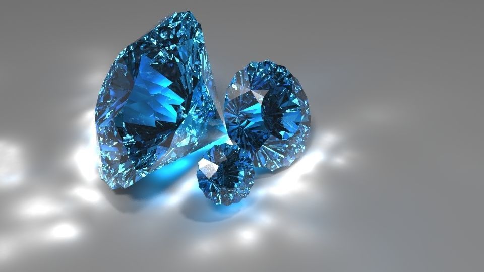 Caustic Diamonds Free low-poly 3D model_1