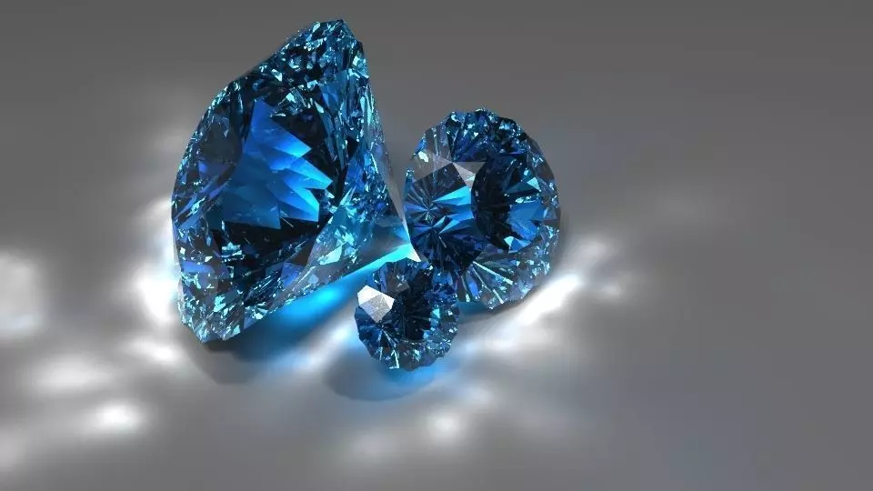 Caustic Diamonds Free low-poly 3D model_0