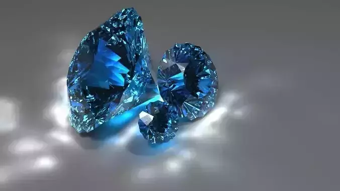 Caustic Diamonds Free low-poly 3D model