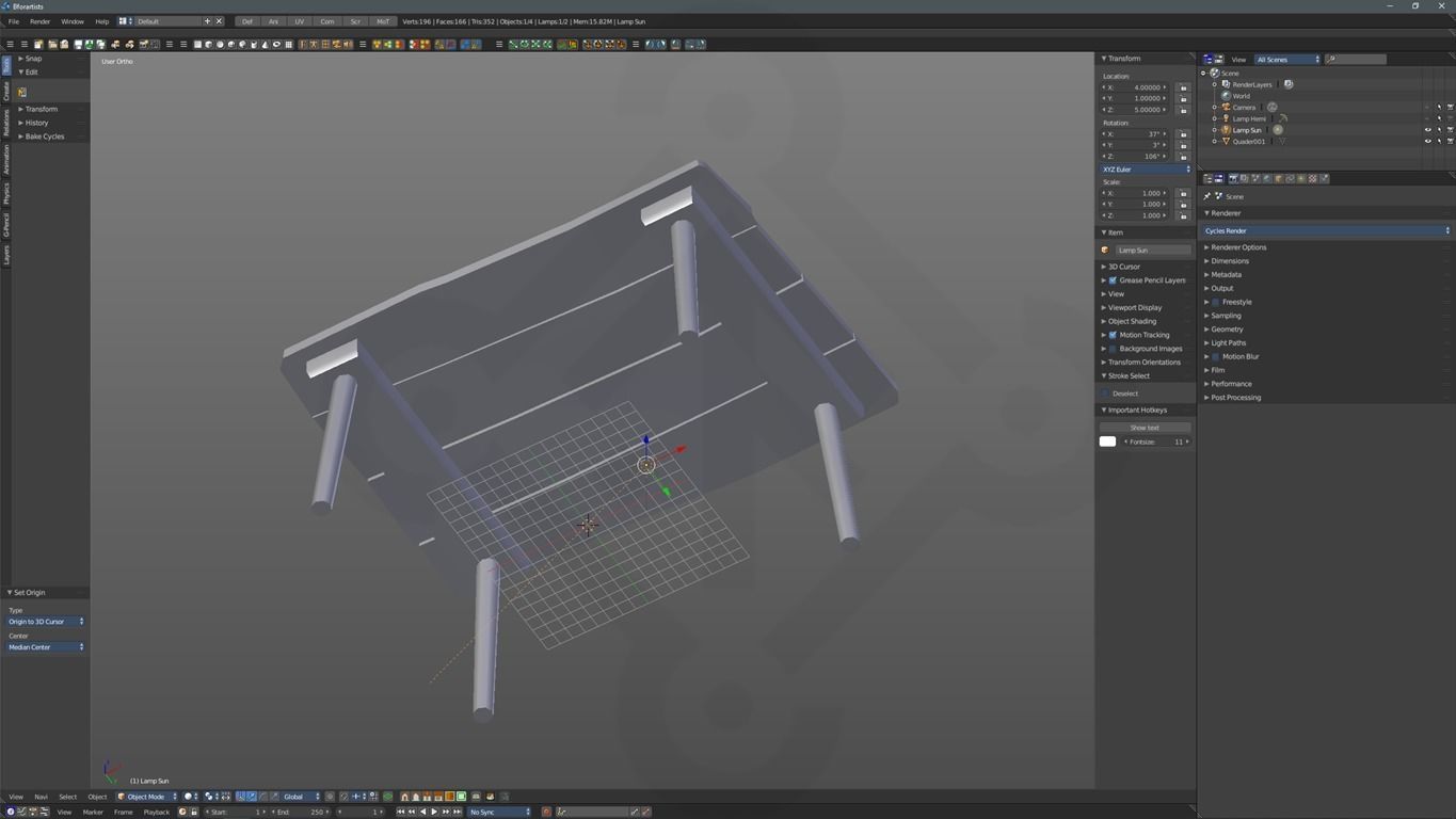 Wooden table Low-poly 3D model_5