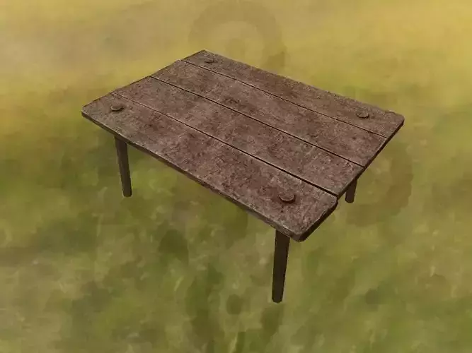 Wooden table Low-poly 3D model