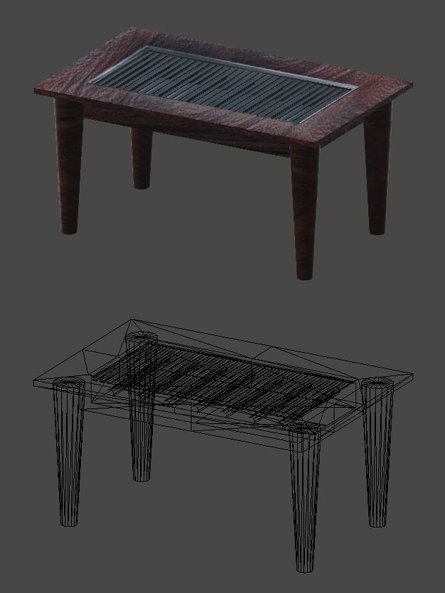 yakiniku table1 Low-poly 3D model_8