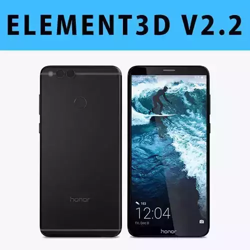 E3D - Huawei Honor 7X Black model 3D 