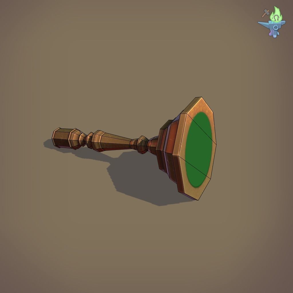 Candle Stick Low-poly 3D model_8