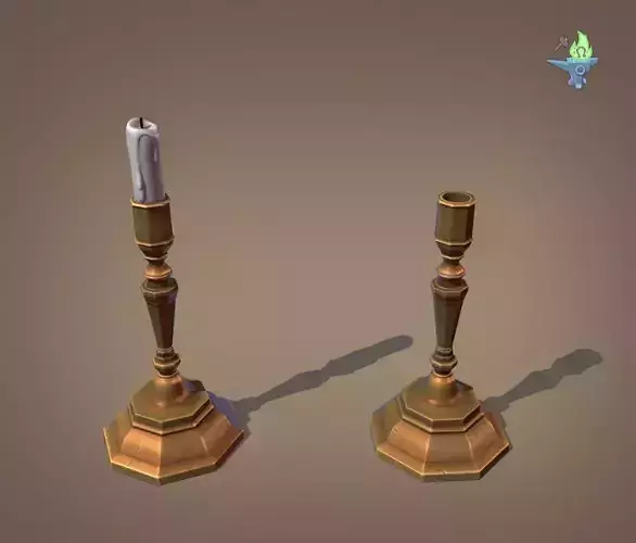 Candle Stick Low-poly 3D model