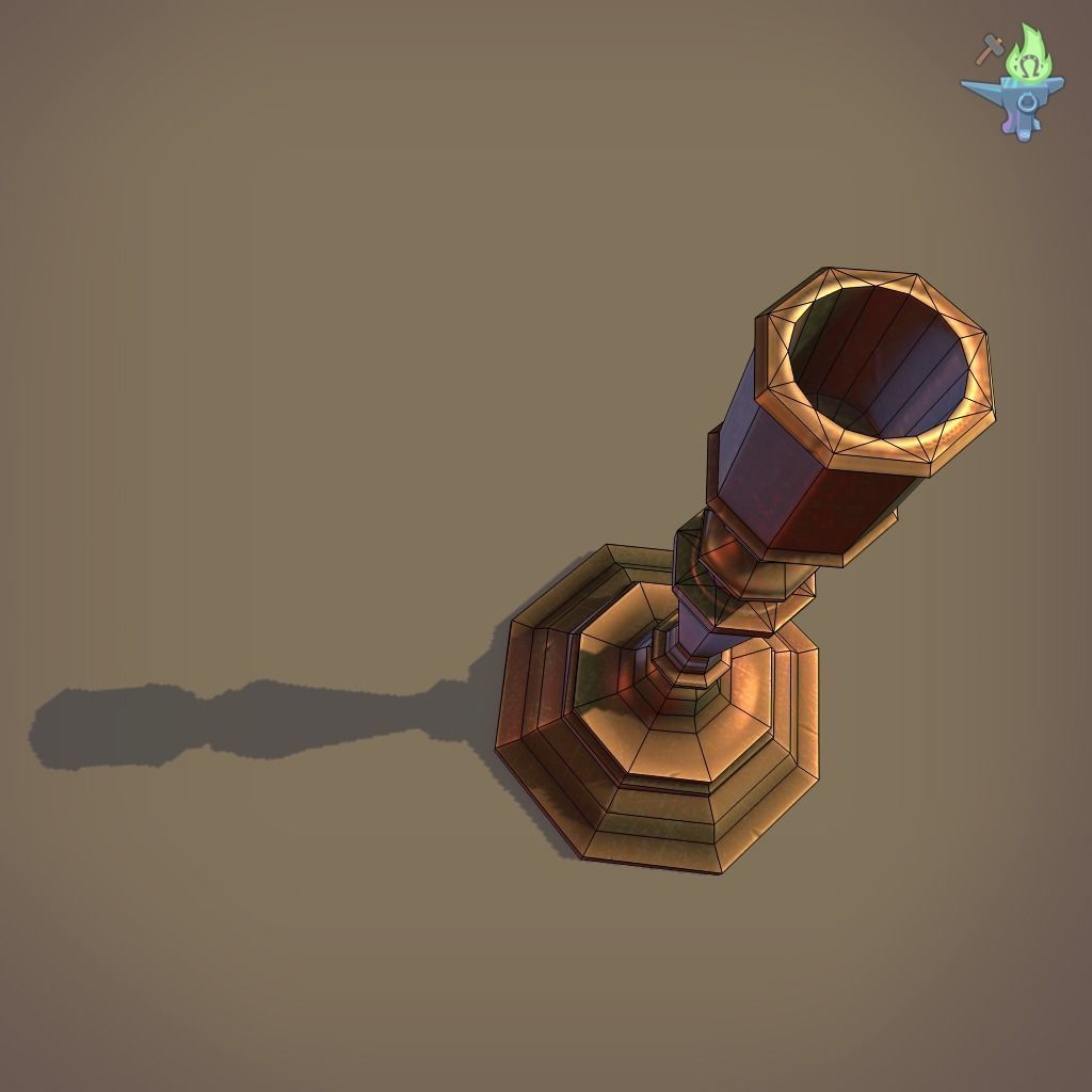 Candle Stick Low-poly 3D model_7