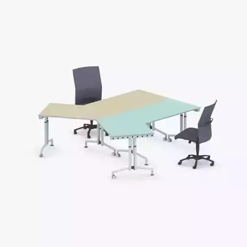 1317 - Office Table and Chairs Set Low-poly 3D model