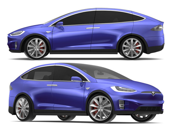 2017 Tesla Model X Deep Blue Metallic 3D model