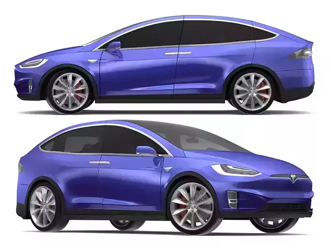 2017 Tesla Model X Deep Blue Metallic 3D model