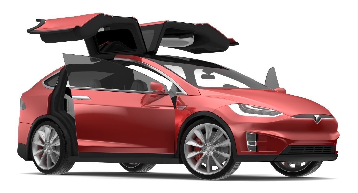 2017 Tesla X Red Multi-coat 3D model_11