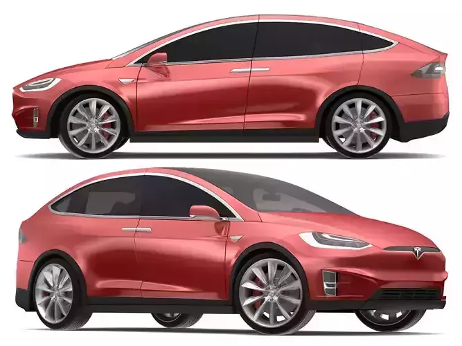 2017 Tesla X Red Multi-coat 3D model