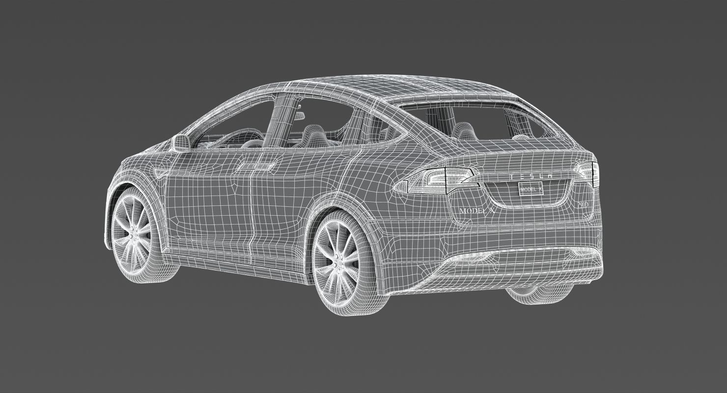 2017 Tesla X Red Multi-coat 3D model_24