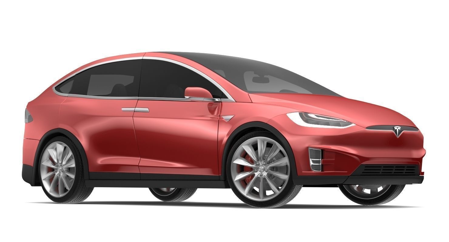 2017 Tesla X Red Multi-coat 3D model_1
