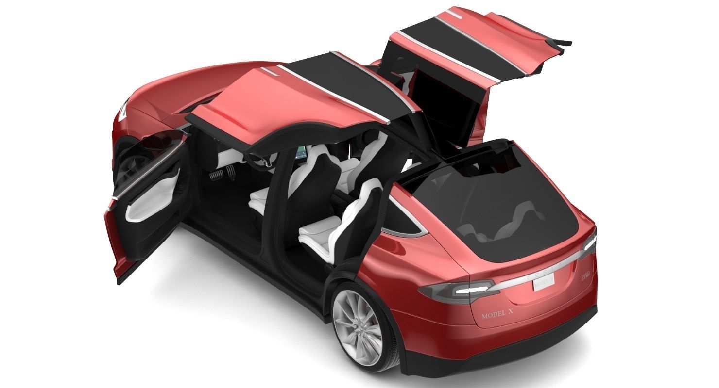 2017 Tesla X Red Multi-coat 3D model_14