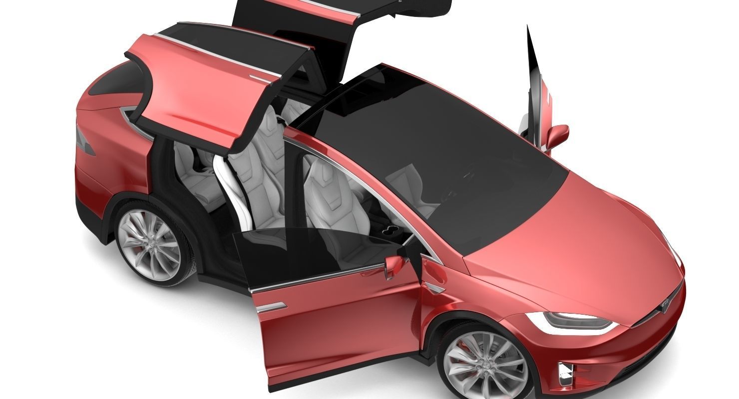 2017 Tesla X Red Multi-coat 3D model_15