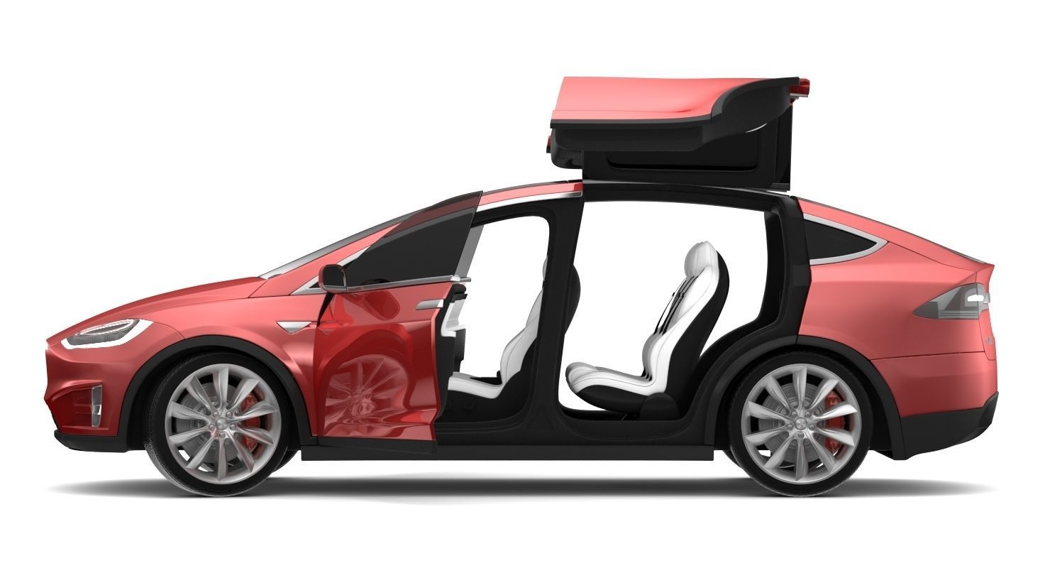 2017 Tesla X Red Multi-coat 3D model_12