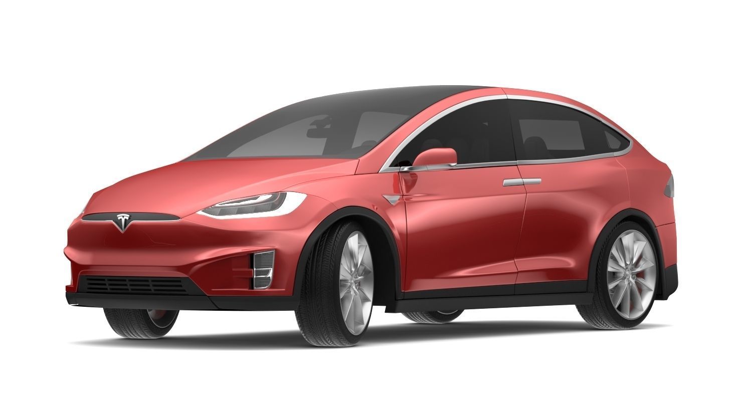 2017 Tesla X Red Multi-coat 3D model_3