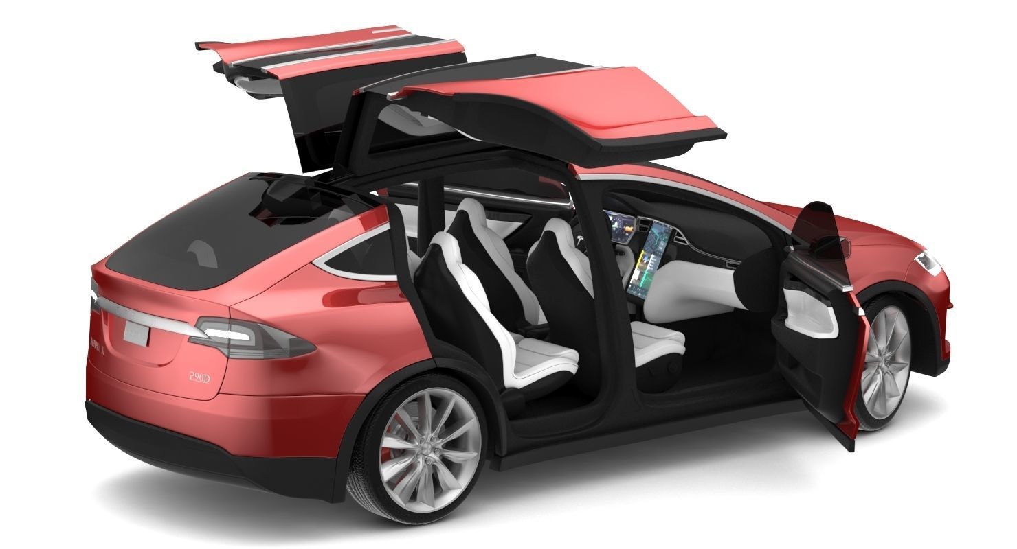 2017 Tesla X Red Multi-coat 3D model_16