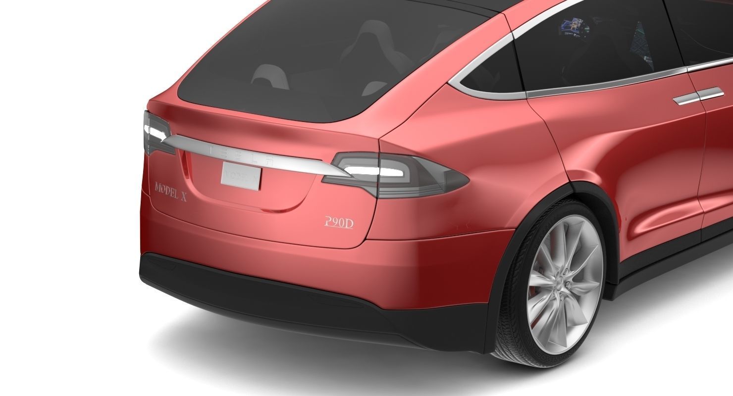 2017 Tesla X Red Multi-coat 3D model_9