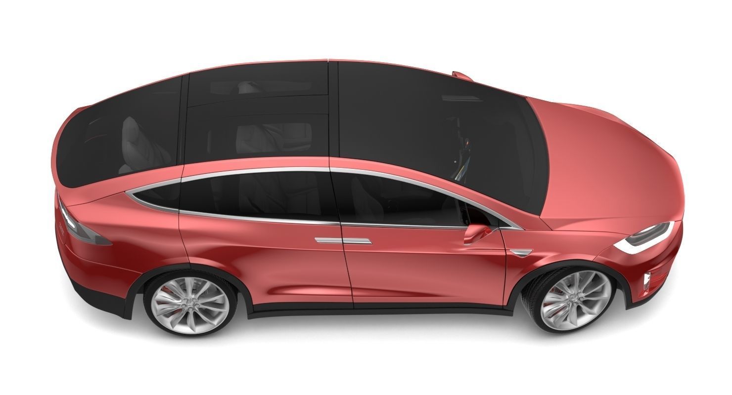 2017 Tesla X Red Multi-coat 3D model_8