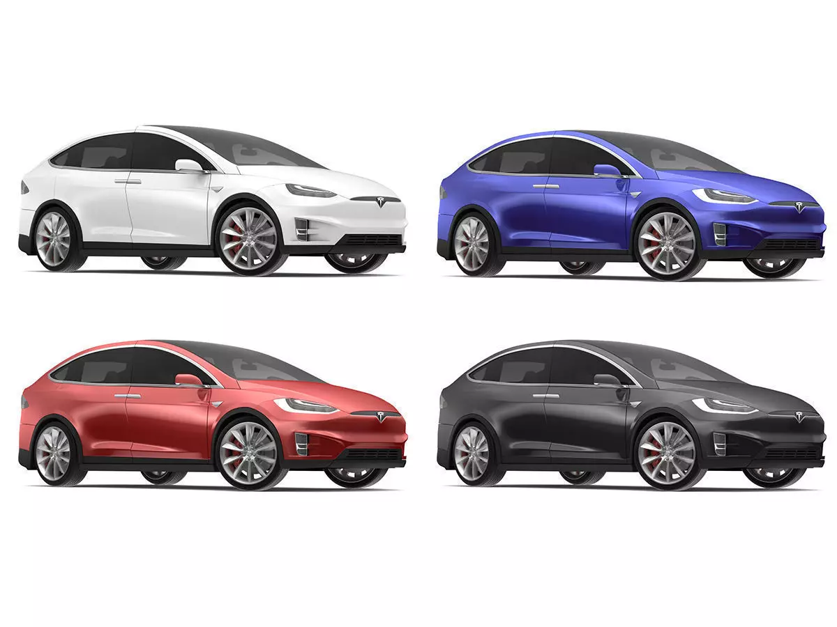 2017 Tesla X Multi Colors 3D model_0