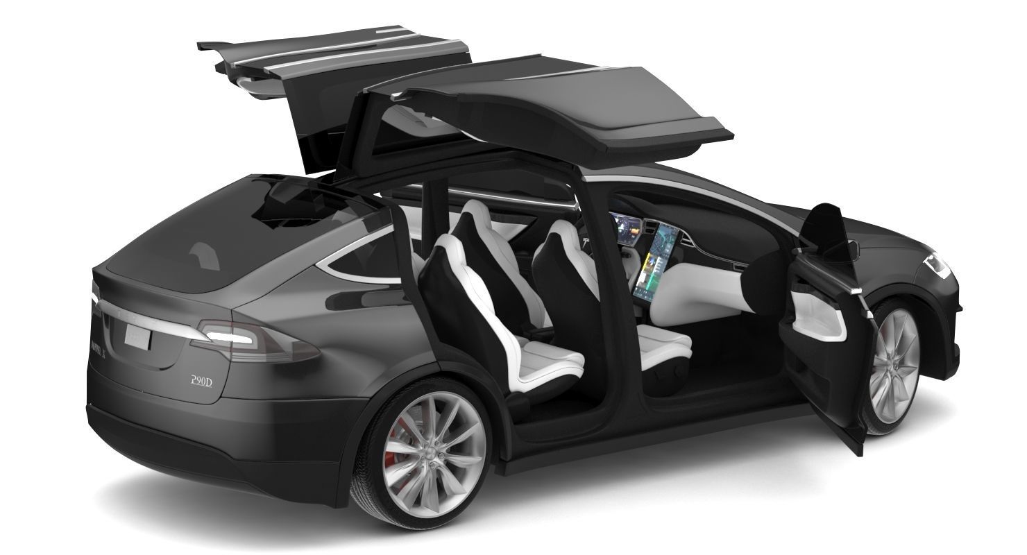 2017 Tesla X Multi Colors 3D model_14