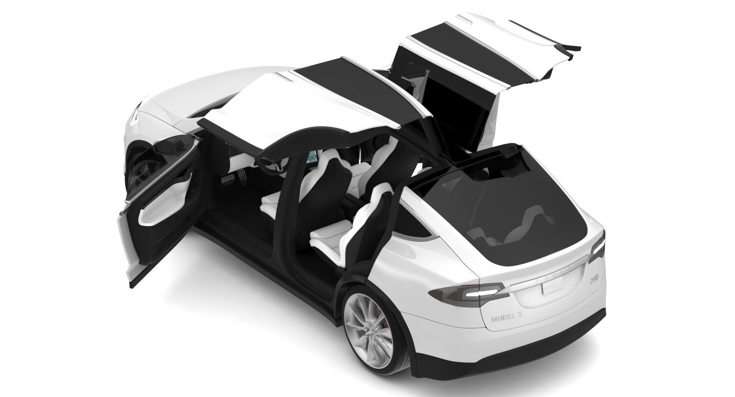 2017 Tesla X Multi Colors 3D model_74