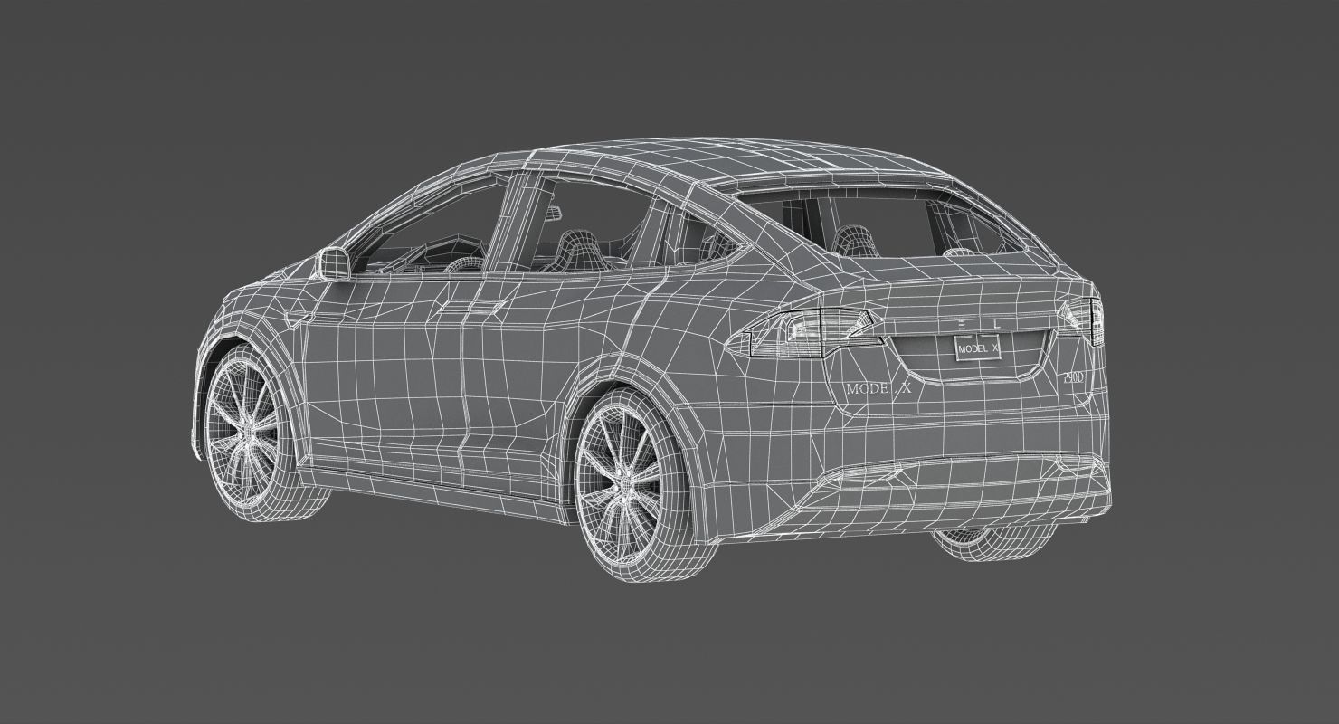 2017 Tesla X Multi Colors 3D model_83