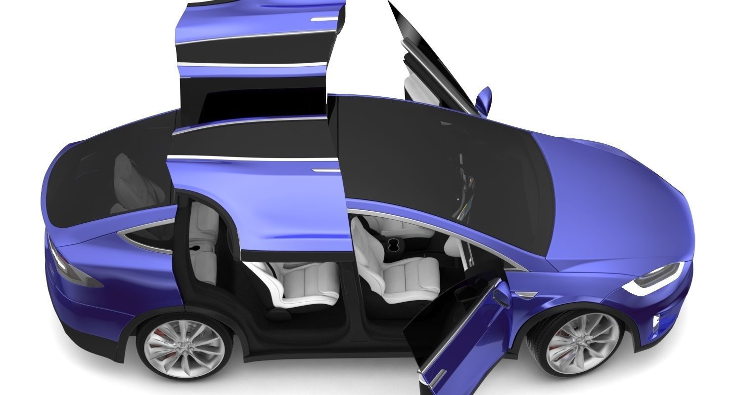 2017 Tesla X Multi Colors 3D model_42