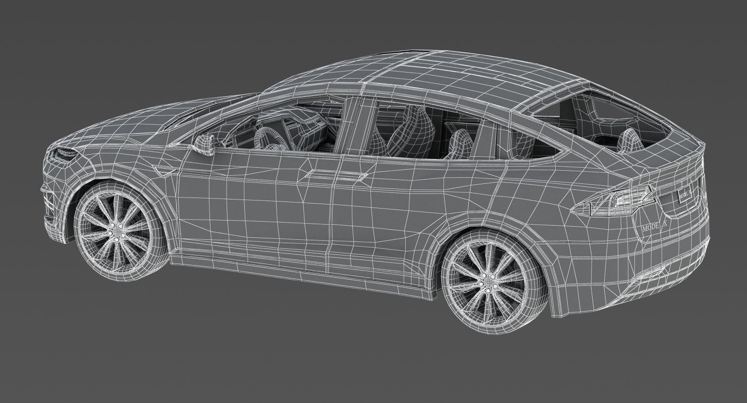 2017 Tesla X Multi Colors 3D model_86