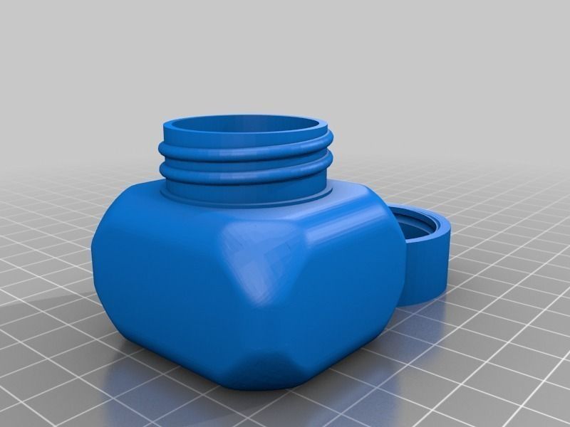 Bottle and Screw Cap 3D print model_1
