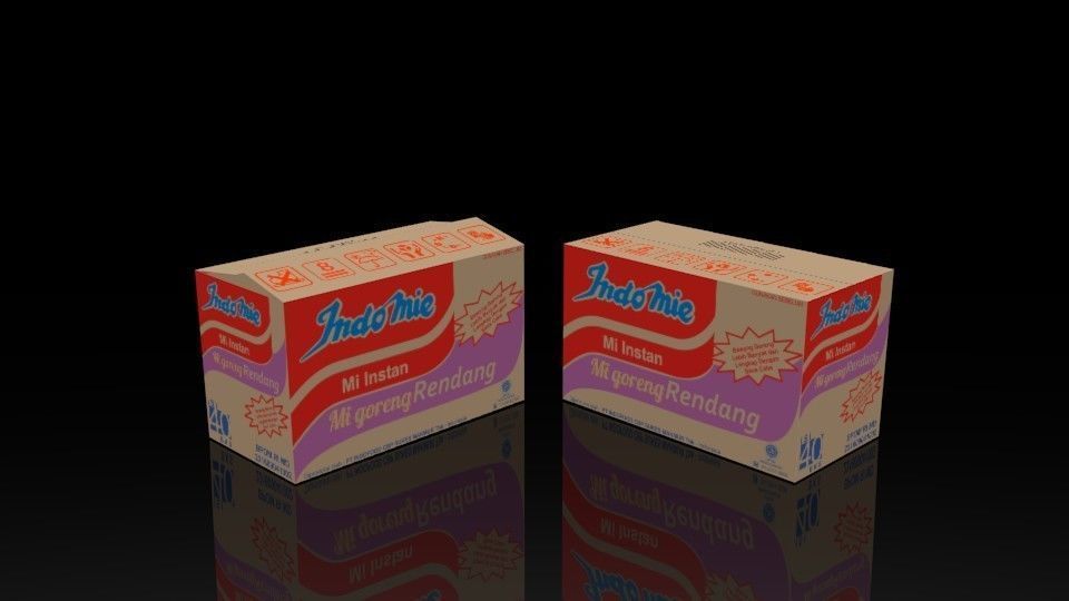 Indomie Noodle Box Package Collection 3D model Low-poly 3D model_4