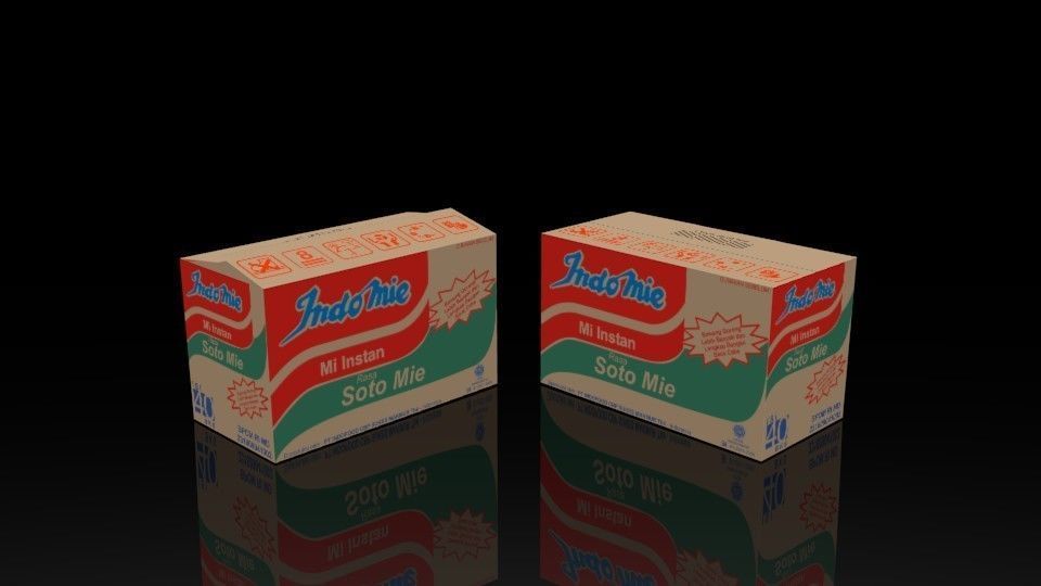 Indomie Noodle Box Package Collection 3D model Low-poly 3D model_7