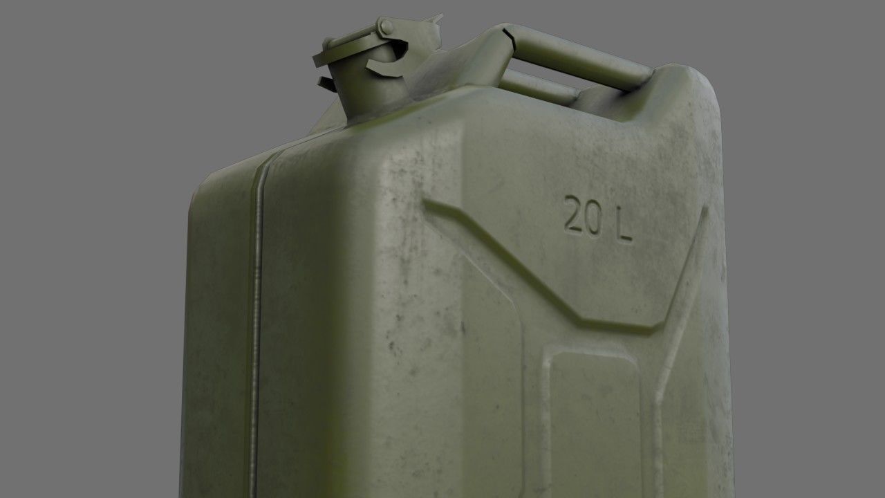Fuel Can 3A Low-poly 3D model_8
