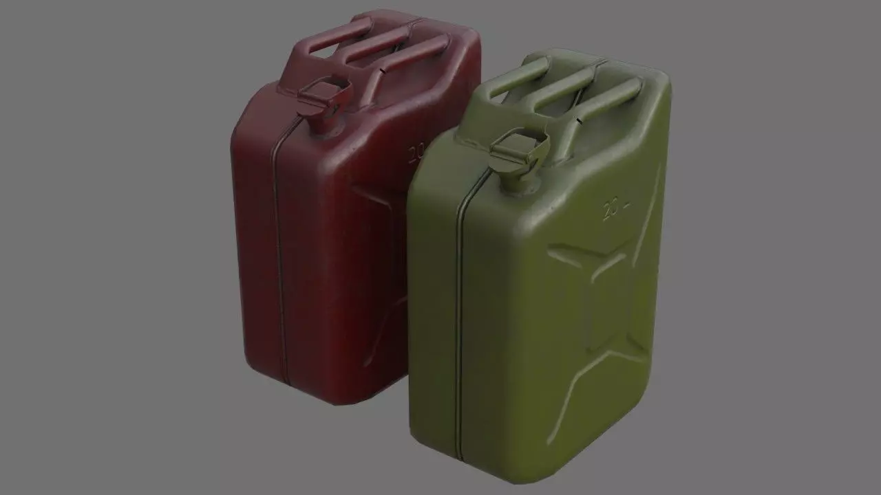 Fuel Can 3A Low-poly 3D model_0